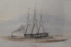 Emigrant Ship by Captain W.C Browne, 1849, watercolour, offered Jun 2023