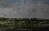 Pasture scene by M Johnson, watercolour, offered Jun 2023
