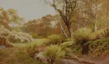 Woodland stream by Sidney P Winder, 1917, watercolour, offered Jun 2023