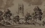 A view of St Martin's by Albert Thomas Pile, ink and monochrome, offered Jun 2023