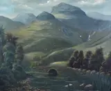 Langdale Pikes by Henry Herbert, oil on canvas, offered May 2023