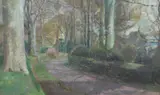 Avenue of Beeches, April by Edmund Fairfax-Lucy, oil on board, sold May 2023
