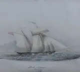 Smythsana' off Grahams Island, Malta, entitled by Captain W.C Browne, 1824, watercolour, sold May 2023