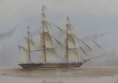 American Liner by Captain W.C Browne, 1849, watercolour, offered May 2023