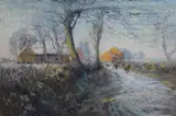 Pastels with contemporary feel by Albert Woods, oil, offered May 2023