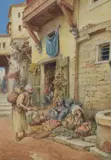 A Middle Eastern street scene entitled 'The by Vittorio Rappini, watercolour, sold May 2023