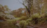 Woodland stream by Sidney P Winder, 1917, watercolour, offered May 2023