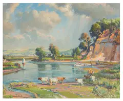 Untitled by Samuel Lamorna Birch, oil on canvas, offered Jun 2025