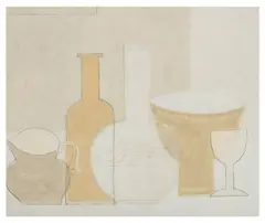 Untitled by Geoffrey Robinson, oil and charcoal on board, offered Jun 2025