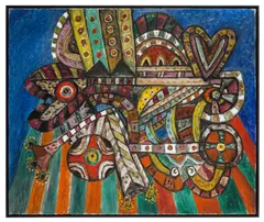 Untitled by Alan Davie, oil on canvas, offered Jun 2025