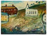 Untitled by Simeon Stafford, oil on board, offered Jun 2025