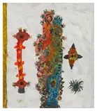 Untitled by Alan Davie, oil on board, offered Jun 2025