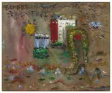 Untitled by Alan Davie, oil on board, offered Jun 2025