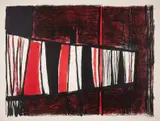 Composition in Red and Black by Terry Frost, Lithograph printed in red and black, offered Oct 2024