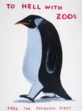 To Hell With Zoos by David Shrigley, Screenprint in colours with varnish overlay, offered Oct 2024
