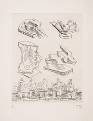 Untitled by Henry Moore, Drypoint with etching, offered Oct 2024