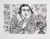 Jeune Fille accoudée au Paravent Fleuri by Henri Matisse, Lithograph, sold Oct 2024