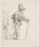 Peasant Family on the Tramp by Rembrandt Harmensz van Rijn, Etching, circa, offered Oct 2024