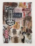 The Bowery by George Grosz, Print Club, New York, on Arches paper, with full margins, image, sold Oct 2024