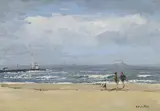 November, gorleston beach by Campbell Archibald Mellon, Oil on board, sold Oct 2024