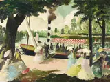 The steamboat by Doris Zinkeisen, oil, sold Oct 2024