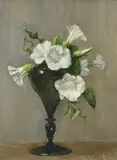 White convolvulus by Alfred Frederick William Hayward, Oil on canvas, sold Oct 2024
