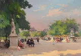 Jardin du luxuembourg by Ernest Jules Renoux, Oil on canvas, offered Oct 2024