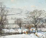 Snowy landscape by Herbert F. Royle, Oil on canvas, sold Oct 2024