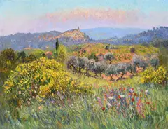 Le champs fleuri vers la cadiere d'azur by Isabelle de Ganay, Oil on canvas, sold Oct 2024