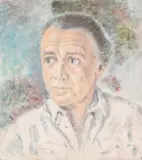 Portrait of sir john mills by Oliver Messel, Oil on canvas, offered Oct 2024