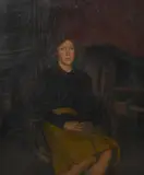 Portrait of a seated lady by Robert Buhler, Oil on canvas, offered Oct 2024