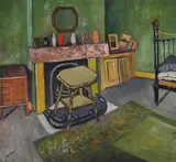 The bedroom by Henry Silk, Oil on canvas, laid to board, offered Oct 2024