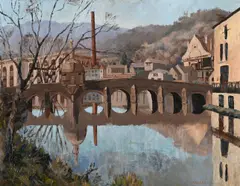 Bradford-on-avon by Ethelbert White, Oil on canvas, sold Oct 2024
