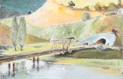 Untitled by Merlin James, 2009, Oil on canvas, sold Oct 2024