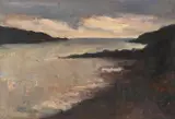 The sea near roundstone by Peter Collis, Oil on board, sold Oct 2024