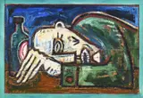 Drunk by Billy Childish, Oil on wood panels, offered Oct 2024