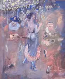 The serenaders by Mick Rooney, Mixed media on board, sold Oct 2024