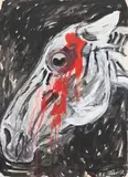 Horsehead ii by Elisabeth Frink, Acrylic and charcoal, sold Oct 2024