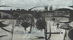 Ely fen by Alan Reynolds, 1952, Ink and watercolour, sold Oct 2024