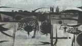 Ely fen by Alan Reynolds, 1952, Ink and watercolour, sold Oct 2024