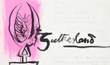 Invitation design for exhibition by Graham Sutherland, 1953, Watercolour and ink, sold Oct 2024