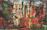 Thornton abbey gateway (gatehouse) by John Piper, Watercolour, ink, pencil, oil and coloured crayon, sold Oct 2024