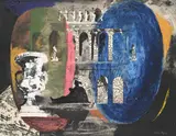 Palazzo in vincenza, italy by John Piper, 1957, Gouache, watercolour, ink and collage on paper, sold Oct 2024