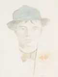 Man in a blue hat by László Báró Mednyanszky, Watercolour and pencil, sold Oct 2024