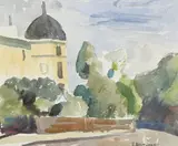 Sussex place, regents park, nw1 by Elwin Hawthorne, Watercolour and pencil, sold Oct 2024