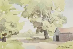 Near navestock, essex by Elwin Hawthorne, Watercolour and pencil, sold Oct 2024
