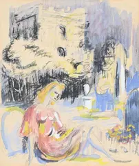 Remembrance by Phyllis Bray, Watercolour, gouache and crayon, sold Oct 2024