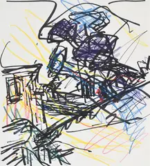 Study for 'from the studios' by Frank Auerbach, 1987, drawing, offered Oct 2024