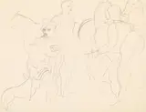 Circus troupe by Christopher Wood, Pencil, sold Oct 2024
