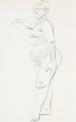 Standing female nude by William Roberts, Pencil, offered Oct 2024